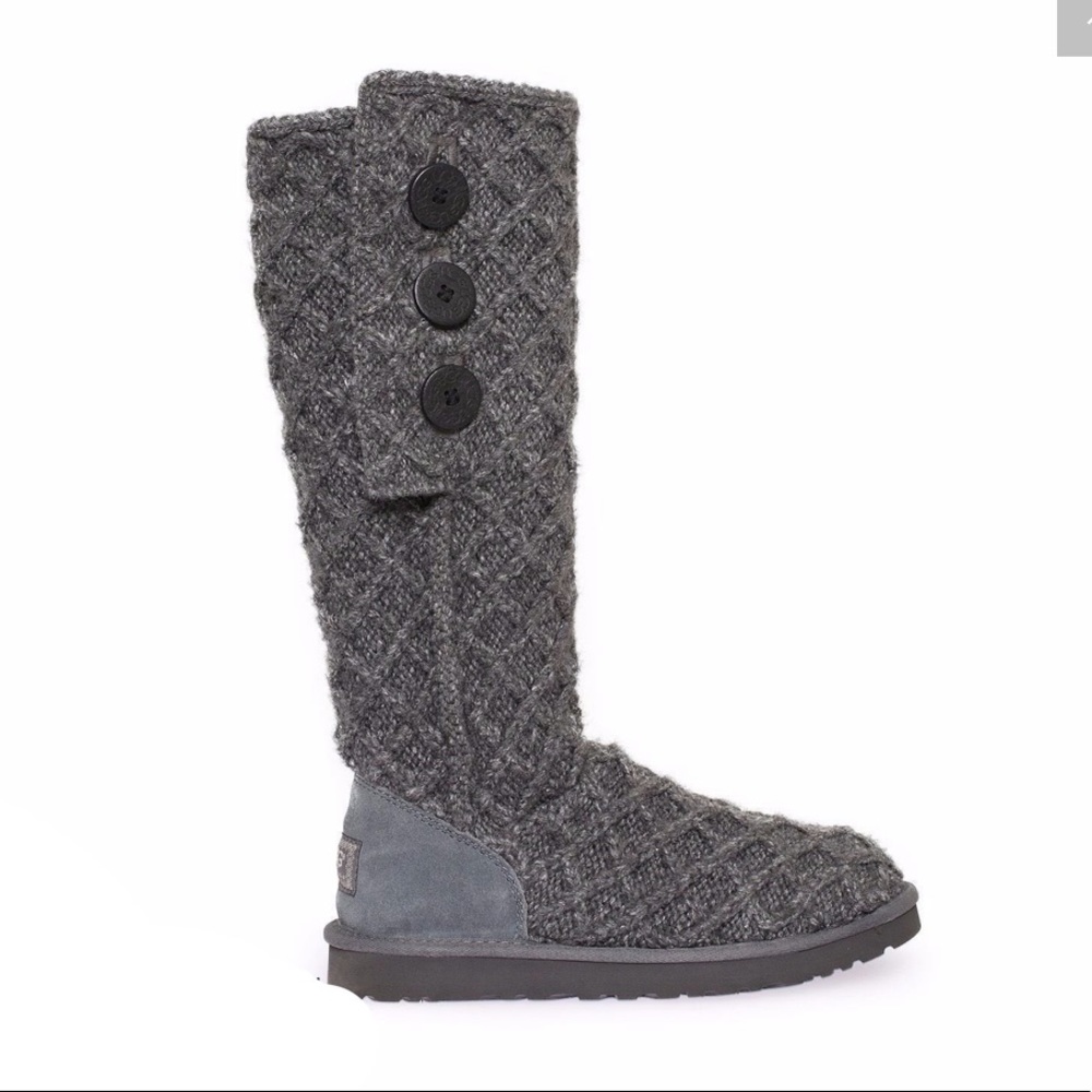 Ugg Lattice Cardy Boot - Gray Size 6 - image 1